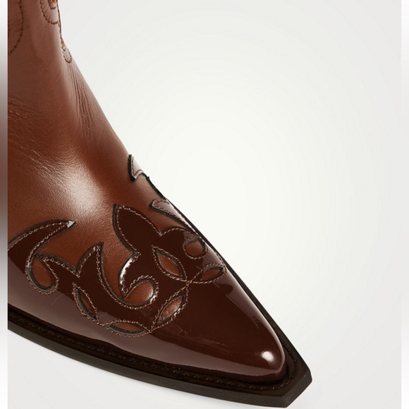 NWOB TORAL Far Brown Leather Knee-High Western Cowboy Boots $591 size 37 US 7 - Picture 4 of 14